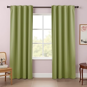 homemonde blackout curtain 5 feet for window light blocking curtains pack of 2 thermal insulation amp room privacy drapes top style back tab - 60 inches avocado green