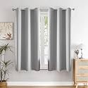 HOMEMONDE Premium Blackout 5 Feet Curtains for Window - Pack of 4, Room Privacy and Noise Reduced Drapes, True Room Darkening, Top Style Eyelet - (Greyish White, 60 Inches)