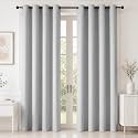 HOMEMONDE Premium Blackout 7 Feet Curtains for Door - Pack of 6, Room Privacy and Noise Reduced Drapes, True Room Darkening, Top Style Eyelet - (Greyish White, 84 Inches)