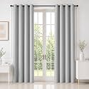 HOMEMONDE Premium Blackout 8 Feet Curtains for Long Door - Pack of 6, Room Privacy and Noise Reduced Drapes, True Room Darkening, Top Style Eyelet - (Greyish White, 96 Inches)