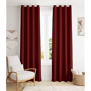 homemonde 100 heavy blackout long door 8 feet curtain solid royal ruby room darkening thermal insulation panels set of 2 light blocking and privacy - royal ruby - 96 inches