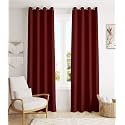 HOMEMONDE 100% Heavy Blackout Long Door 8 Feet Curtain Solid Royal Ruby, Room Darkening Thermal Insulation Panels Set of 2, Light Blocking and Privacy - (Royal Ruby - 96 Inches)