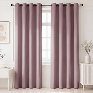 homemonde premium blackout curtain customize pack of 2 - heavy polyester true room darkening thick curtains room privacy and thermal insulation - lavender