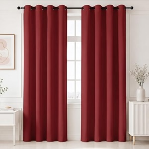 homemonde 100 true blackout curtain customize pack of 2 - heavy polyester room darkening thick curtains room privacy and thermal insulation - maroon