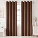 HOMEMONDE 100% True Blackout Curtain Customize Pack of 2 - Heavy Polyester Room Darkening Thick Curtains, Room Privacy and Thermal Insulation - (Dark Brown)