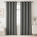 HOMEMONDE 100% True Blackout Curtain Customize Pack of 2 - Heavy Polyester Room Darkening Thick Curtains, Room Privacy and Thermal Insulation - (Grey)