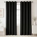 HOMEMONDE 100% True Blackout Curtain Customize Pack of 1 - Heavy Polyester Room Darkening Thick Curtains, Room Privacy and Thermal Insulation - (Black)