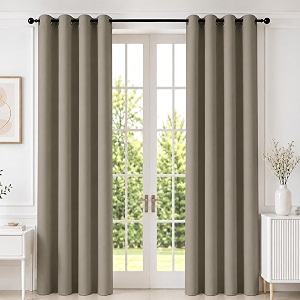 homemonde premium blackout curtains door 7 feet - true room darkening heavy curtain pack of 2 thermal insulation amp noise reduced drapes 84 inches long - urban ash 213 x 118 cm