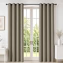 HOMEMONDE Premium Blackout Curtains Door 7 Feet - True Room Darkening Heavy Curtain 1 Piece, Thermal Insulation &amp; Noise Reduced Drapes 84 Inches Long - (Urban Ash, 213 x 118 CM)