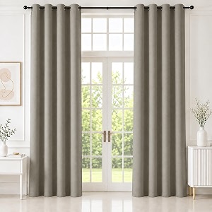 homemonde premium blackout curtains long door 10 feet - true room darkening heavy curtain set of 2 thermal insulation amp noise reduced drapes 120 inches long - urban ash 304 x 118 cm