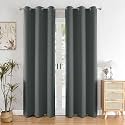 HOMEMONDE 100% True Blackout Curtains 10 Feet Set of 2 - Thermal Insulated, Noise Reduced Door Curtain, Room Darkening - Grey (120 Inches, 304.8L x 118W CM)