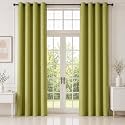 HOMEMONDE Premium Blackout Curtains 10 Feet Single Pcs - Thermal Insulated, Noise Reduced Door Curtain, True Room Darkening - Avacado Green (120 Inches, 304.8L x 118W CM)