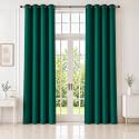 HOMEMONDE Premium Blackout Curtain for Long Door 10 Feet Pack of 2 - Heavy Faux Silk Curtains for Living Room, Office, True Room Darkening and Thermal Insulation - (Deep Forest - 120 Inches)