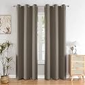 HOMEMONDE Premium Blackout Curtains Long Door 8 Feet - True Room Darkening Heavy Curtain Set of 2, Thermal Insulation &amp; Noise Reduced Drapes 96 Inches Long - (Urban Ash, 243 x 118 CM)