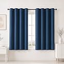HOMEMONDE Window Blackout 5 Feet Curtain - Privacy and Noise Reduced Curtains with Eyelets, 95% Light Blocking 60 Inch Long Drapes Pack of 2- (Navy Blue, 152 x 118 CMs)