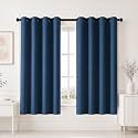 HOMEMONDE 100% True Blackout Window 6 Feet Curtain - Privacy and Noise Reduced Curtains with Eyelets, Light Blocking 72 Inch Long Drapes Pack of 2- (Navy Blue, 182 x 118 CMs)