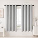 HOMEMONDE Premium Blackout Window Curtain 6 Feet Pack of 2 - Light Blocking Curtains for Living Room, True Room Darkening &amp; Fade Resistant Panels 72 Inch Long, (Greyish White, 182 x 118 CMs)