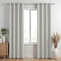 HOMEMONDE Single Piece Room Darkening 9 Feet Curtains For Long Door - Room Privacy And Noise Reduce Drapes, 63% Blackout Opaque, Solid Dusky Cloud