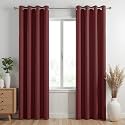 HOMEMONDE Thermal Insulated Opaque Door Curtain Pack of 1 - Light Blocking 100% True Blackout Solid Panels for Living Room, Top Style Eyelet - (Royal Ruby - 84 Inch)