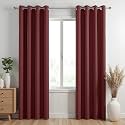 HOMEMONDE Thermal Insulated Opaque Long Door Curtain Pack of 1 - Light Blocking 100% True Blackout Solid Panels for Living Room, Top Style Eyelet - (Royal Ruby - 96 Inch)