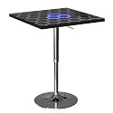 HOMEMORE Bar Table LED Bar Chairs Pub Table LED Lights Cocktail Table Glowing Desktop for Indoor/Outdoor Bar, Cafe, Bistro, Dining