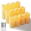 Homemory 12-Piece Waterproof Flameless LED Candles with Remote Control &amp; Timer, Multi-Size Set (D2.2'' x H4''5''6''), Battery Operated for Outdoor/Indoor Decor, Wedding, Holidays &amp; Even