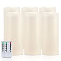 Homemory 4x10 Waterproof Flameless Candles, Remote Timer, White, Set of 6