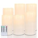 Homemory 4x6/8/10 Waterproof Flameless Candles, Remote Timer, Set of 6
