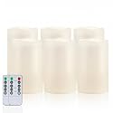 Homemory 4x6 Waterproof Flameless Candles, Remote Timer, White, Set of 6