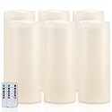 Homemory 5x12 Waterproof Flameless Candles, Remote Timer, White, Set of 6
