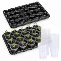 homenote 2 Pack 20 Cell Seed Starting Trays with 40 Clear 3 Inch Plant Pots