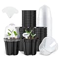 homenote 3 Inch Nursery Pots with Humidity Domes for Seed Starting (30 Pcs)
