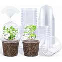 homenote 4 Inch Clear Nursery Pots with Humidity Domes and Labels (30 Pcs)