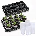 homenote 5 Pack 12 Cell Seed Starter Trays with 60 4 Inch Nursery Pots
