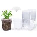 homenote 6.7 Inch Clear Plastic Nursery Pots with Drainage Holes (15 Pcs)