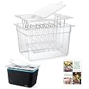 HOMENOTE 12 Qt Sous Vide Container, Collapsible Hinged Lid, Rack and Sleeve