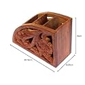 Wooden Remote Stand for Living Room | Holder, Case, Organizer for Sofa, Bed, Table, Office | Decorative Carving Design