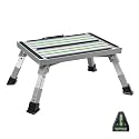 Homeon Wheels Adjustable Aluminum RV Step Stool, Folding Non-Slip Platform,Gray