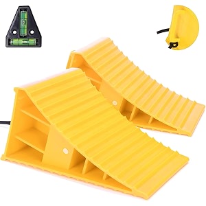 homeon wheels rv camper large wheel chocks with handle and rope for safety-car chocks tire chocks trailer solid heavy duty wheel chocks-2 packsyellow