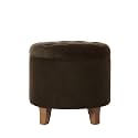 HomePop 19" Velvet Button Tufted Round Storage Ottoman - Brown Velvet