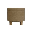 HomePop 19" Velvet Button Tufted Round Storage Ottoman - Mocha Velvet