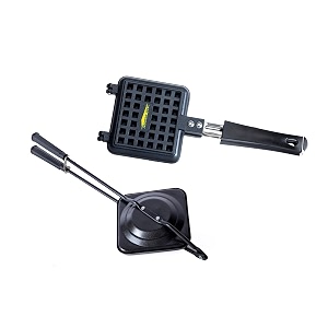 homepro - non stick waffle maker amp gas toaster  heavy quality  bakelite handle  combo pack