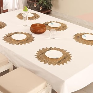 homerz premium table placemat set of 6 waterproof heatproof easy to clean and gives royal look to dining table round leaf