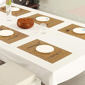 homerz premium table placemat set of 6 waterproof heatproof easy to clean and gives royal look to dining table 4d
