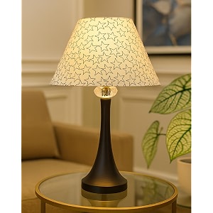 Homesake Black Cone Crystal Metal Table Lamp