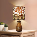 Homesake Dovel Pot Modern Table Lamp, Wooden Base Fabric Lampshade for Home Cafe ,Rabbit Table Lamp