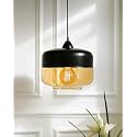 Homesake®Glass Pendant Light Black Loft Bar Counter Dining Room Creative LED/Filament Ceiling Hanging Lamp, E27, Murray, Black
