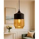 Homesake® Vintage Pendant Light, Industrial Hanging Lamp, Amber Glass Shade, Edison Bulb, Modern Ceiling Fixture, Home Decor, Living Room, Dining Room, Bedroom, Kitchen, Office, Warm Lighting