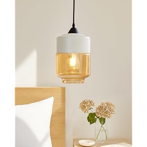 homesake glass pendant light white loft bar counter dining room creative ledfilament ceiling hanging lamp e27 with bulb white cylinder
