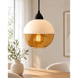 homesake glass pendant light white loft bar counter dining room creative ledfilament ceiling hanging lamp e27 sphere with bulb white